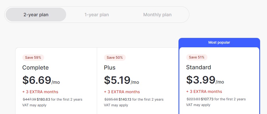 latest subscription prices for NordVPN