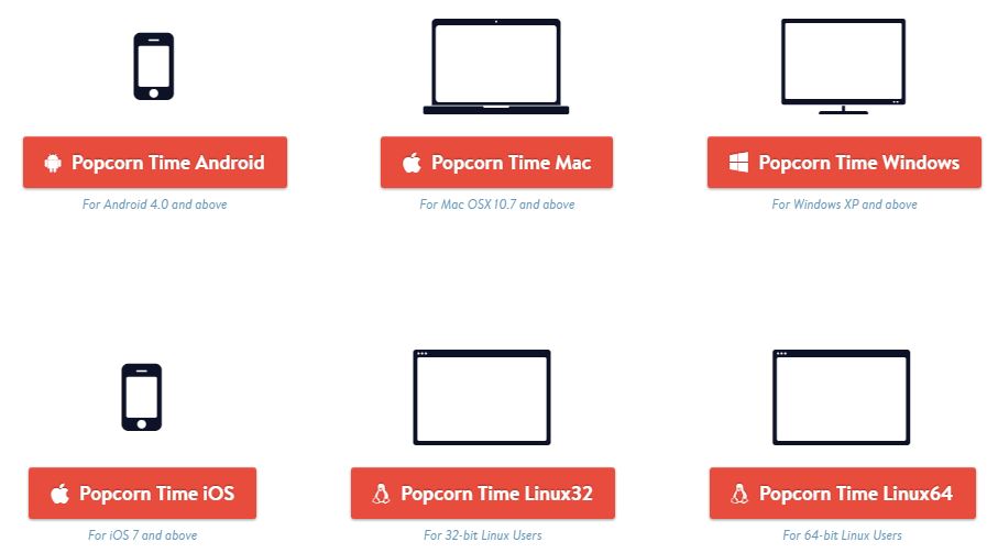 Popcorn Time - supported devices and apps